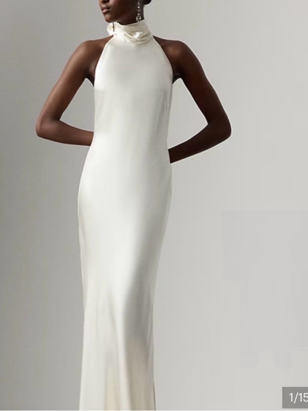 Ralph Lauren Purple Label Chilton Stretch Satin Evening Dress